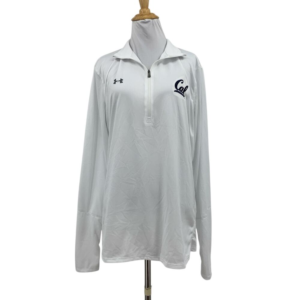 California Golden Bears Shirt Womens XL White Locker Half Zip Under Armour Cal